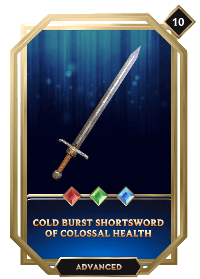 Cold Burst Shortsword of Colossal Health Handcash Item