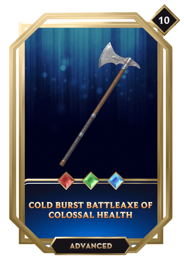 Cold Burst Battleaxe of Colossal Health Handcash Item
