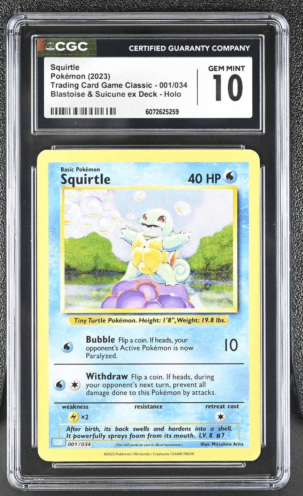 2023 Pokémon Clb-Trading Card Game Classic Blastoise & Suicune EX Deck #001 Squirtle (CGC 10 GEM MINT) 1 Sat Ordinal