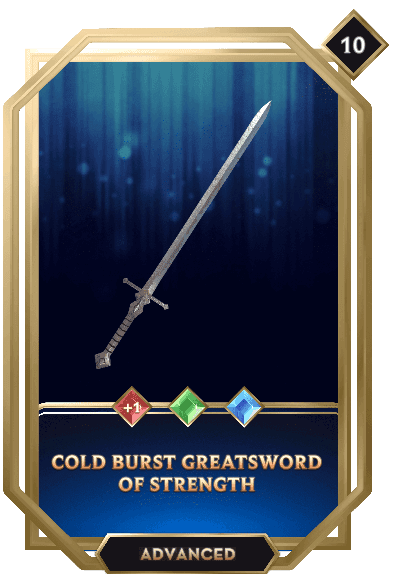 Cold Burst Greatsword of Strength 1 Sat Ordinal