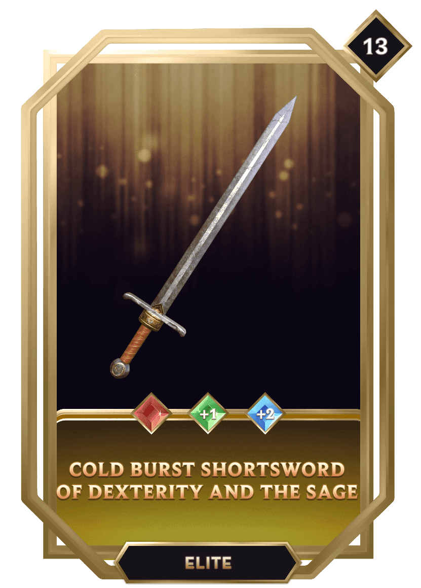 Cold Burst Shortsword of Dexterity and the Sage 1 Sat Ordinal